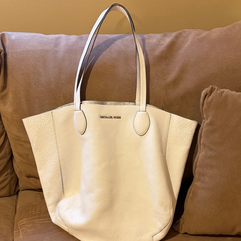 Michael Kors Cream Leather Tote